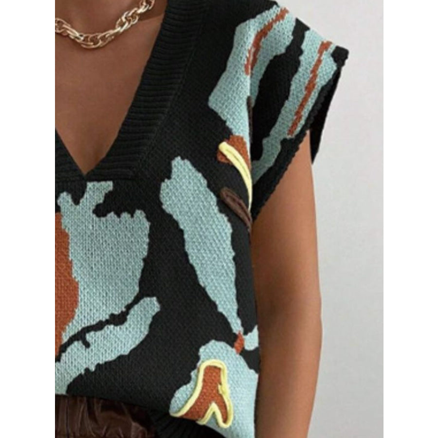 Color Block V-Neck Sweater Vest Apparel and Accessories