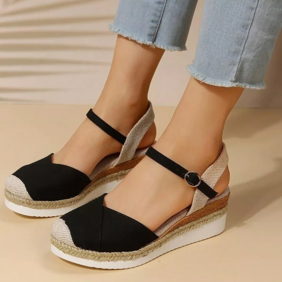 Color Block Wedge Sandals Apparel and Accessories