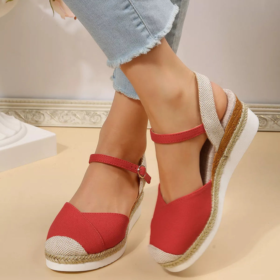 Color Block Wedge Sandals Apparel and Accessories