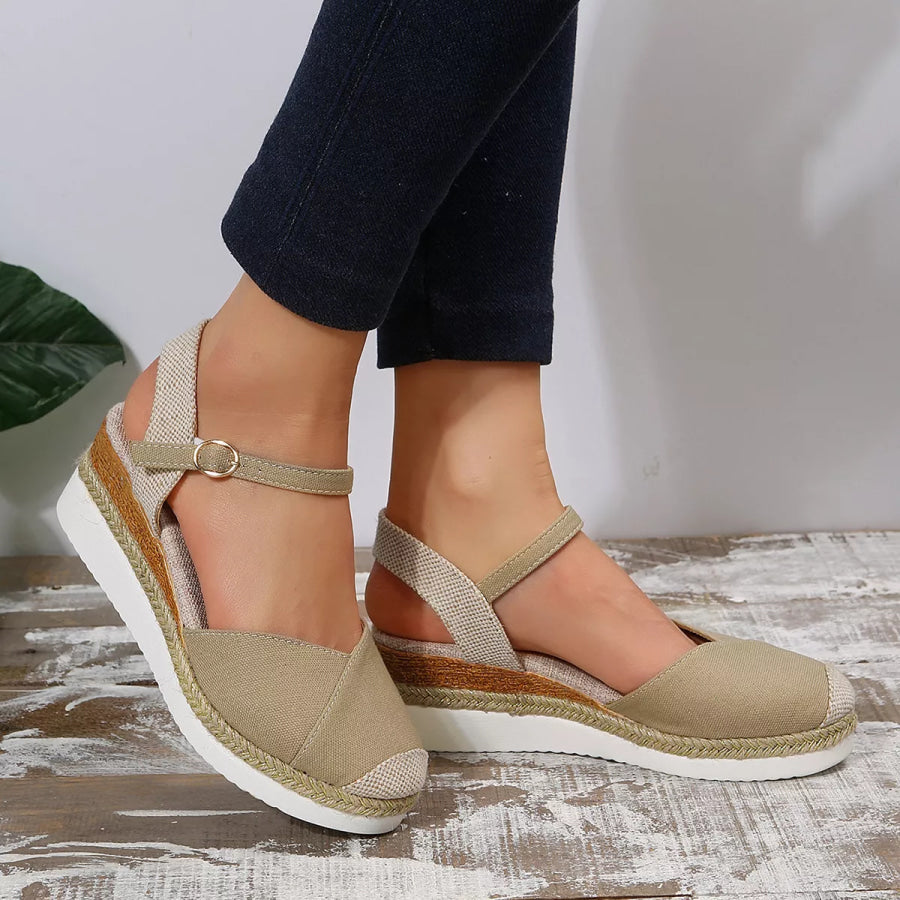 Color Block Wedge Sandals Apparel and Accessories