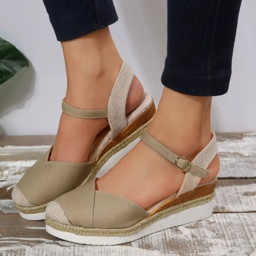 Color Block Wedge Sandals Apparel and Accessories