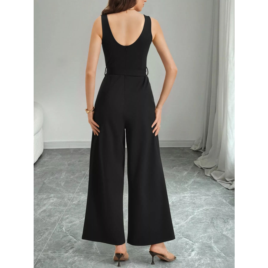 Color Block Wide Leg Jumpsuit Apparel and Accessories