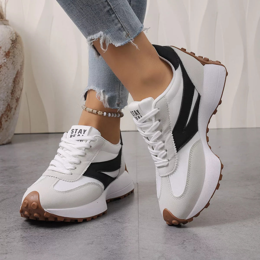 Color‑Blocked Platform Casual Sneakers Multicolor / 36 Apparel and Accessories