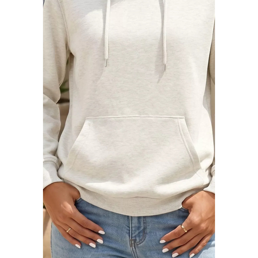 Colorblock Denim Sleeve Tunic Pullover Hoodie Apparel and Accessories