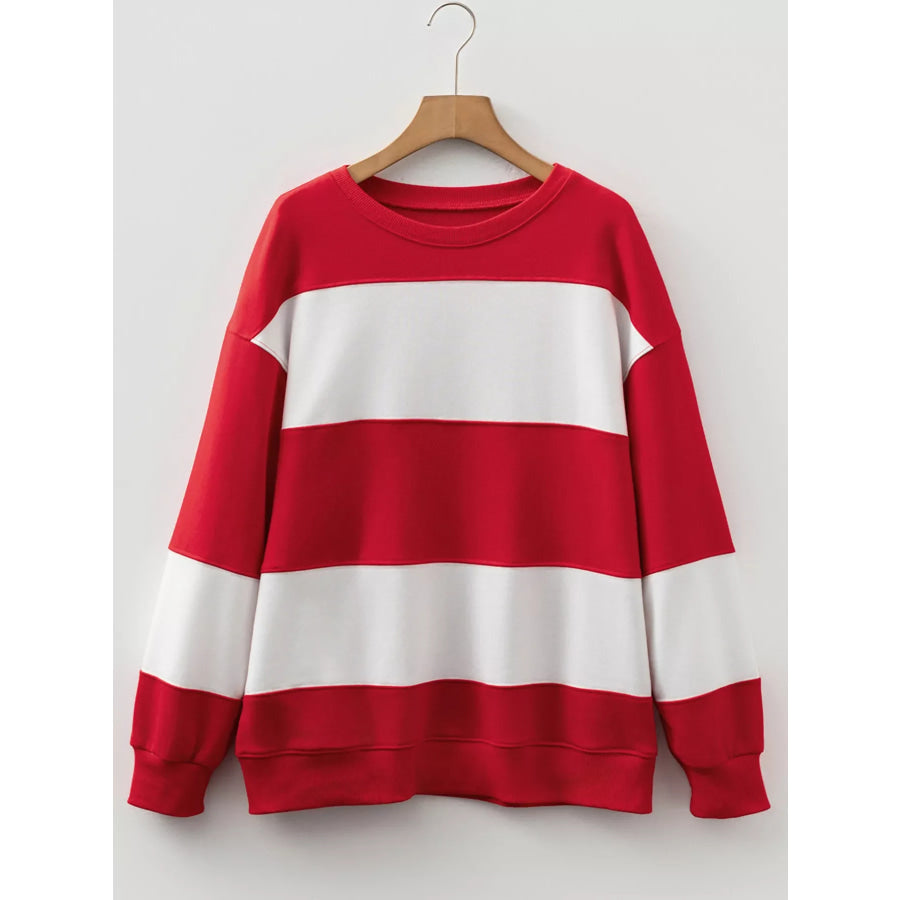 Colorblock Drop Shoulder Baggy Sweatshirt Apparel and Accessories