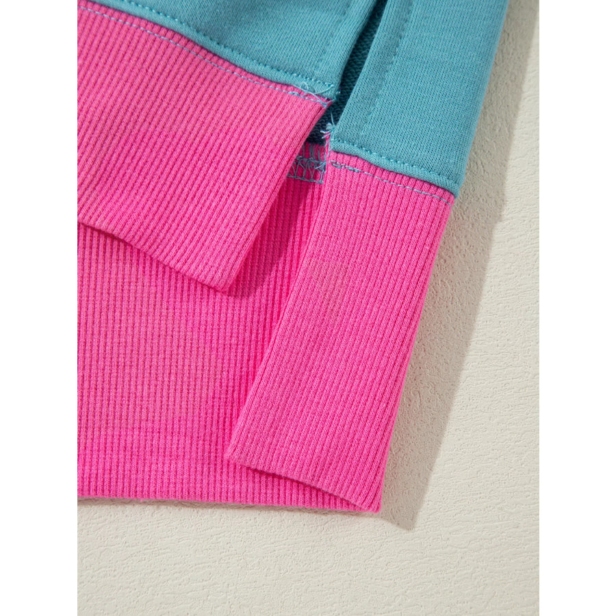 Colorblock Patchwork Crew Neck Loose Sweatshirt Apparel and Accessories