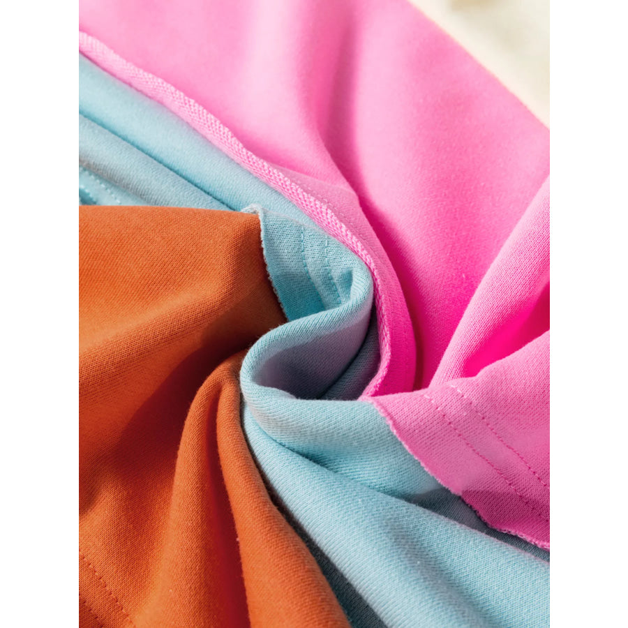 Colorblock Patchwork Crewneck Drop Shoulder Sweatshirt Apparel and Accessories