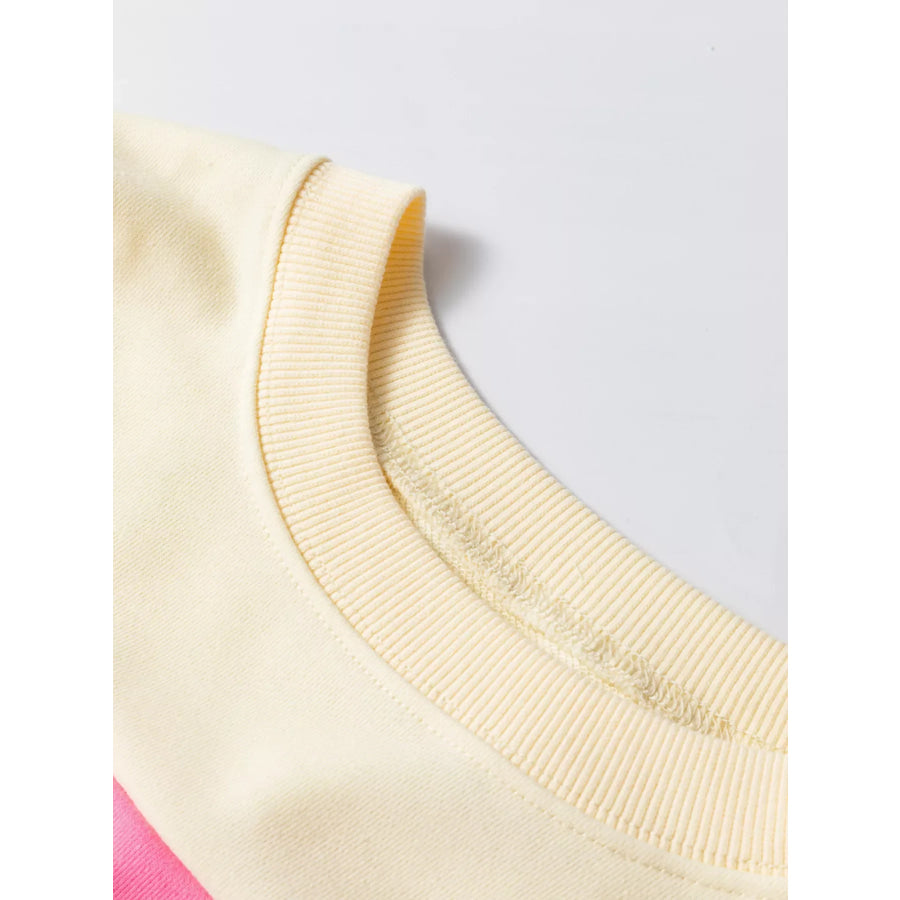 Colorblock Patchwork Crewneck Drop Shoulder Sweatshirt Apparel and Accessories