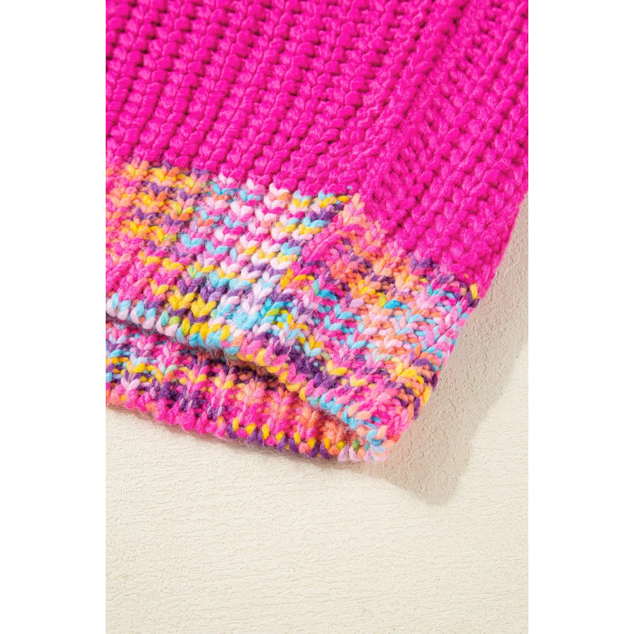 Colorful Knit Crew Neck Sweater Apparel and Accessories