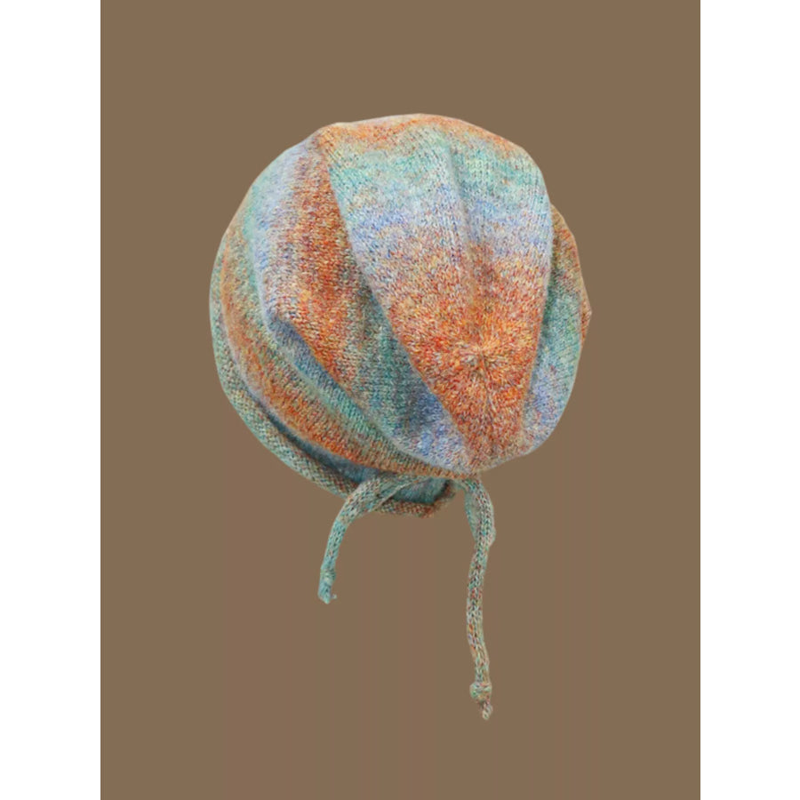 Colorful Knitted Tie-Dye Beanie Hat Light Blue / One Size Apparel and Accessories