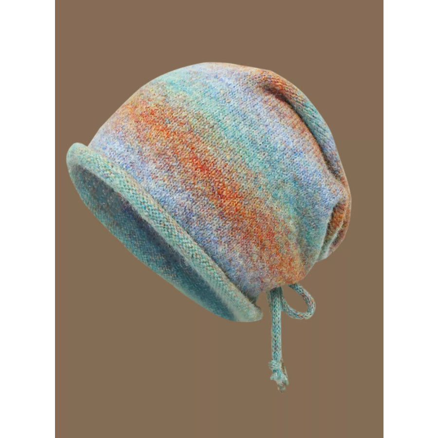 Colorful Knitted Tie-Dye Beanie Hat Light Blue / One Size Apparel and Accessories