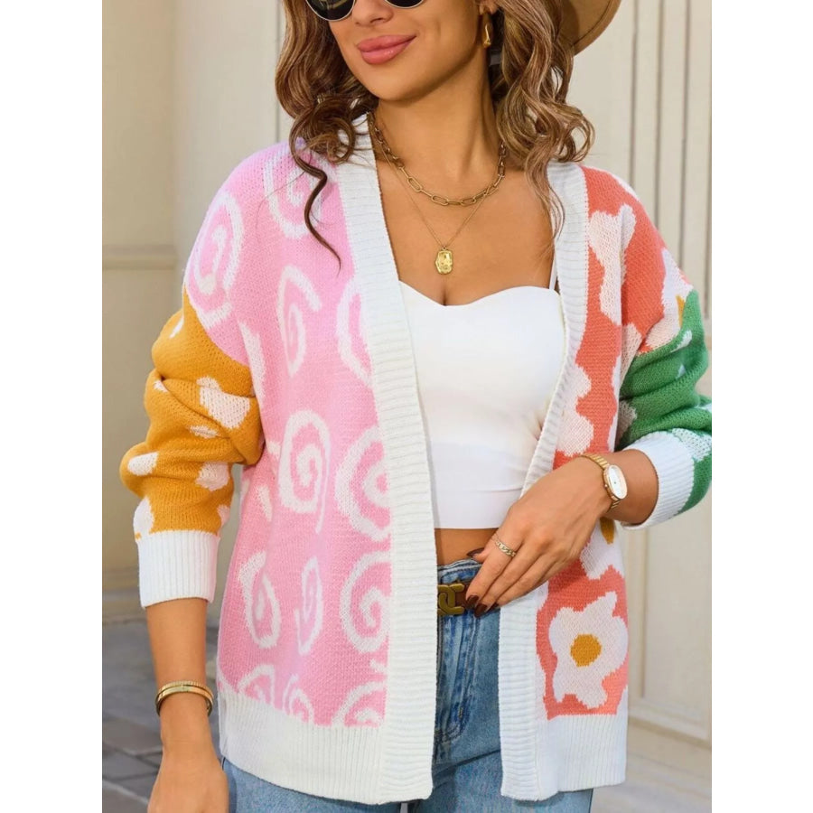 Colorful Open Front Cardigan Apparel and Accessories