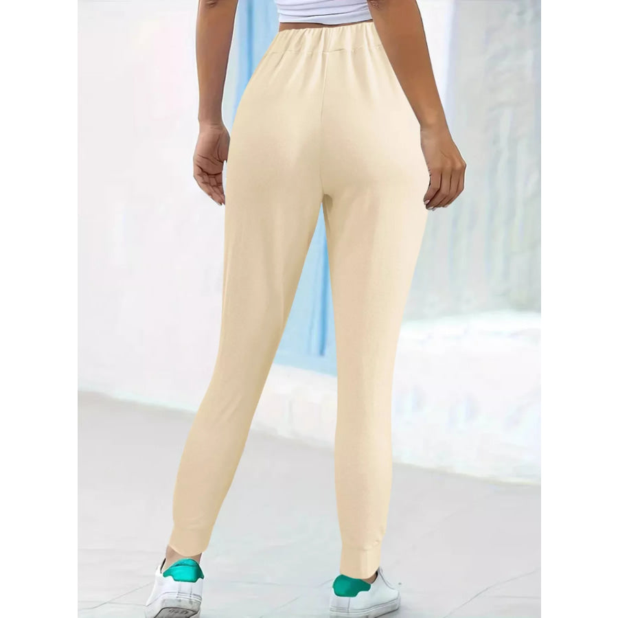 Comfortable Elastic Waist Casual Pants Apparel and Accessories