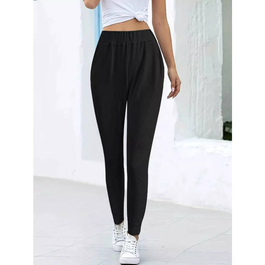 Comfortable Elastic Waist Casual Pants Apparel and Accessories