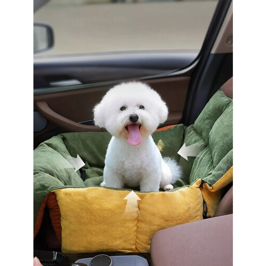 Comfortable & Secure Pet Car Seat Bed Gold / One Size Apparel and Accessories