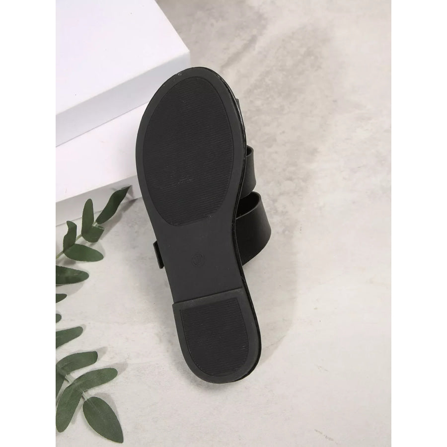 Comfortable Slip-On Leather Sandals with Adjustable Buckle Apparel and Accessories