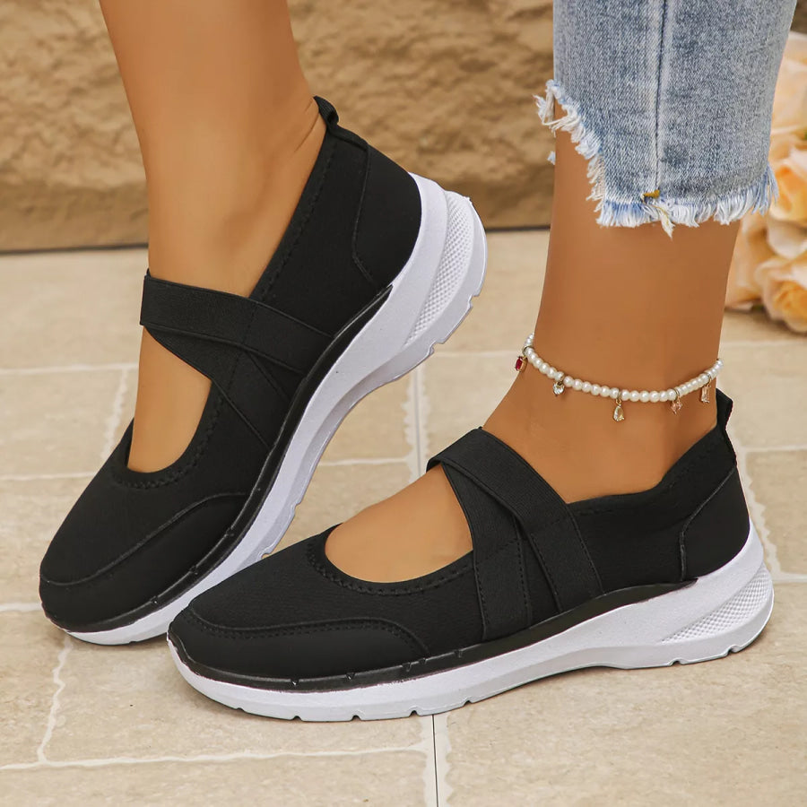 Comfortable Slip-Ons with Elastic Straps Black / 36 Apparel and Accessories