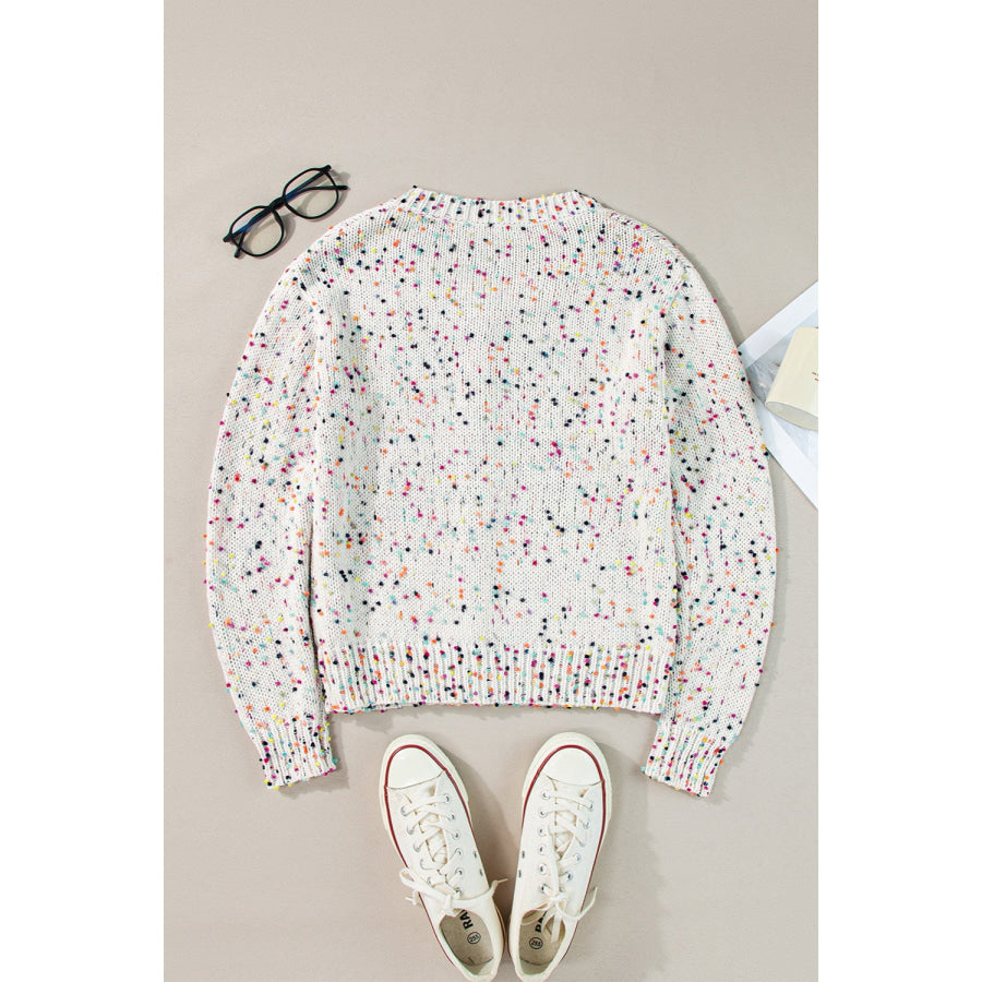 Confetti Button Up Long Sleeve Cardigan Apparel and Accessories