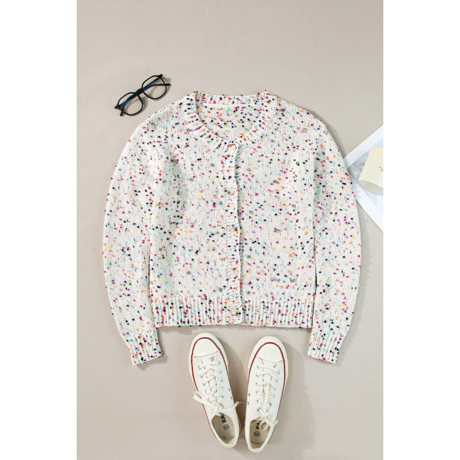 Confetti Button Up Long Sleeve Cardigan Apparel and Accessories