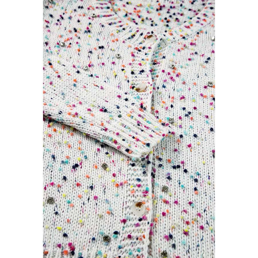 Confetti Button Up Long Sleeve Cardigan Apparel and Accessories