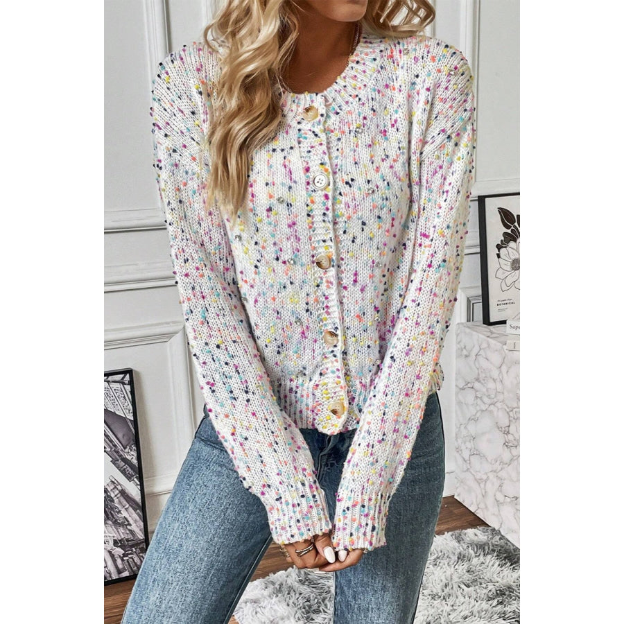 Confetti Button Up Long Sleeve Cardigan Apparel and Accessories