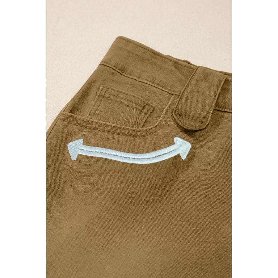 Contrast Arrow Detail Western Denim Shorts Apparel and Accessories