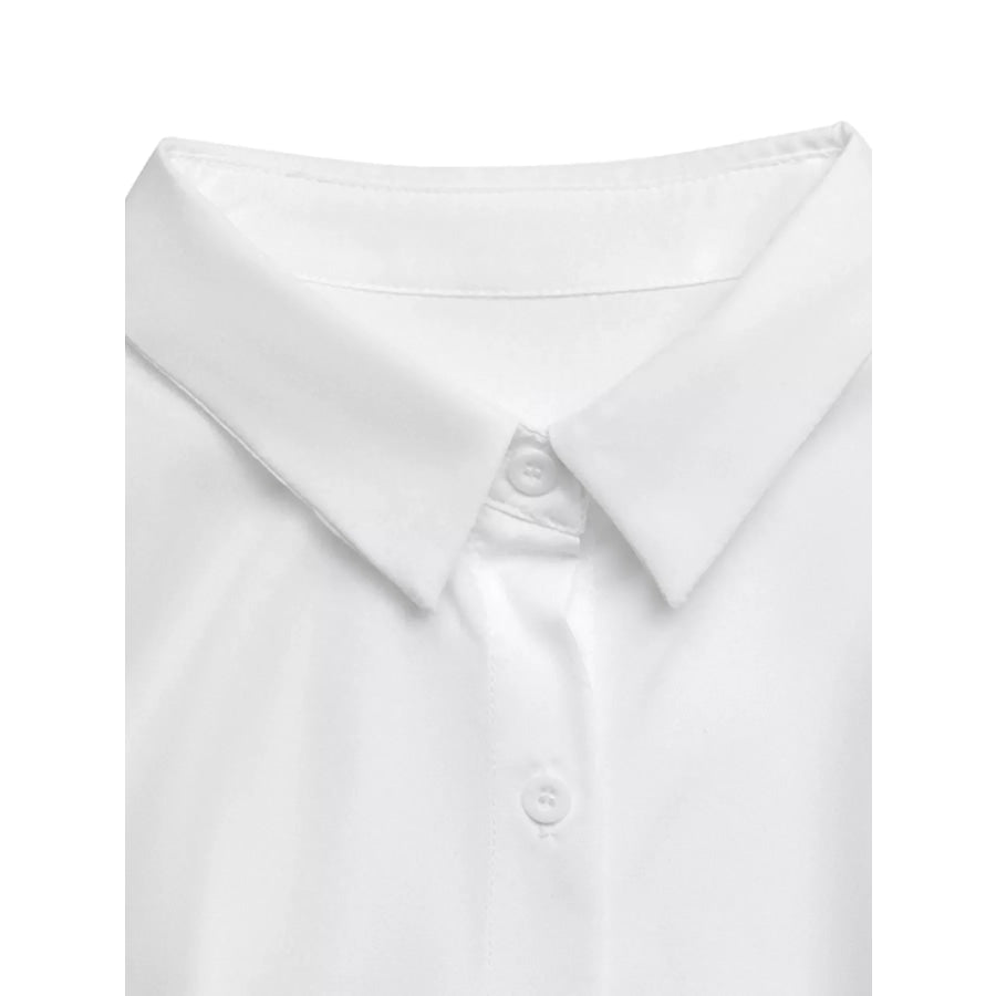 Contrast Bow Sleeveless Shirt Dress Apparel and Accessories