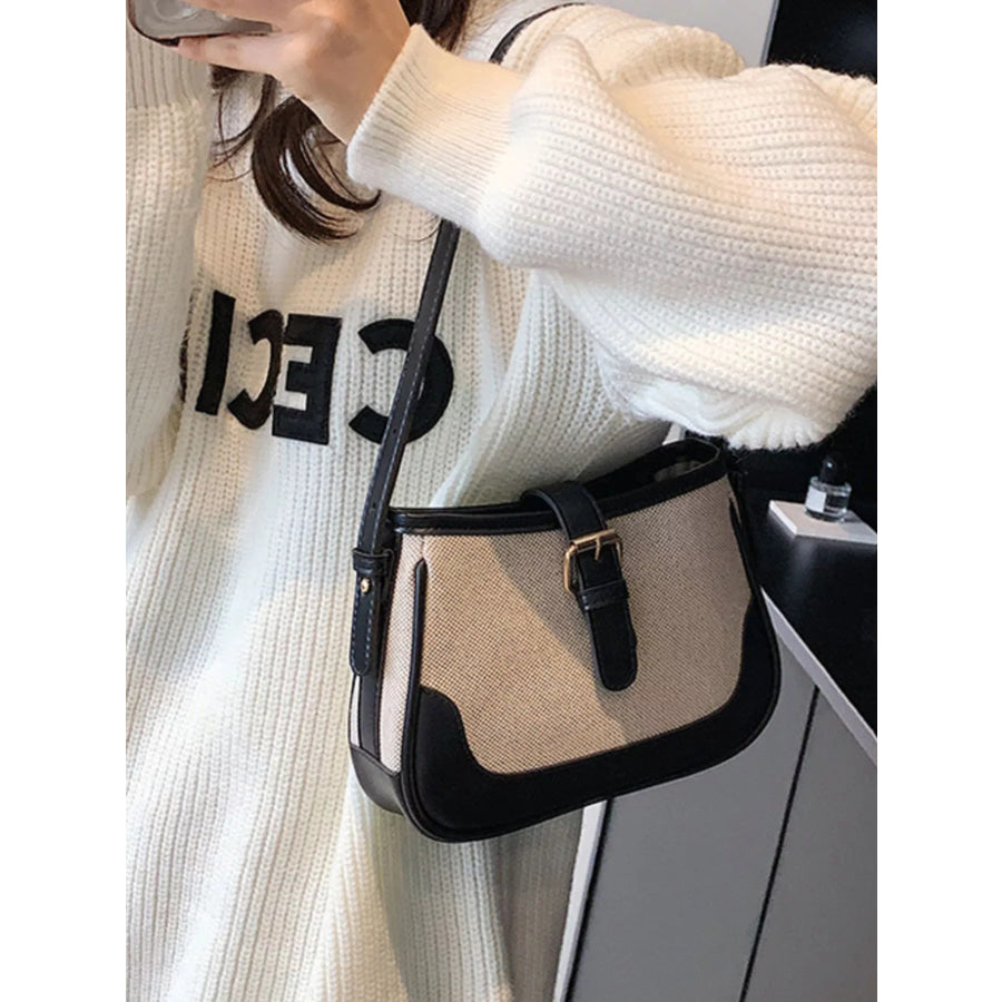 Contrast Buckle Shoulder Bag Dust Storm / ONESIZE Apparel and Accessories