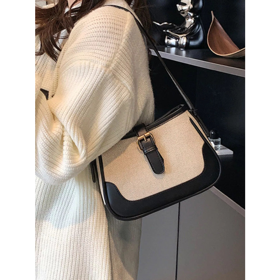 Contrast Buckle Shoulder Bag Dust Storm / ONESIZE Apparel and Accessories