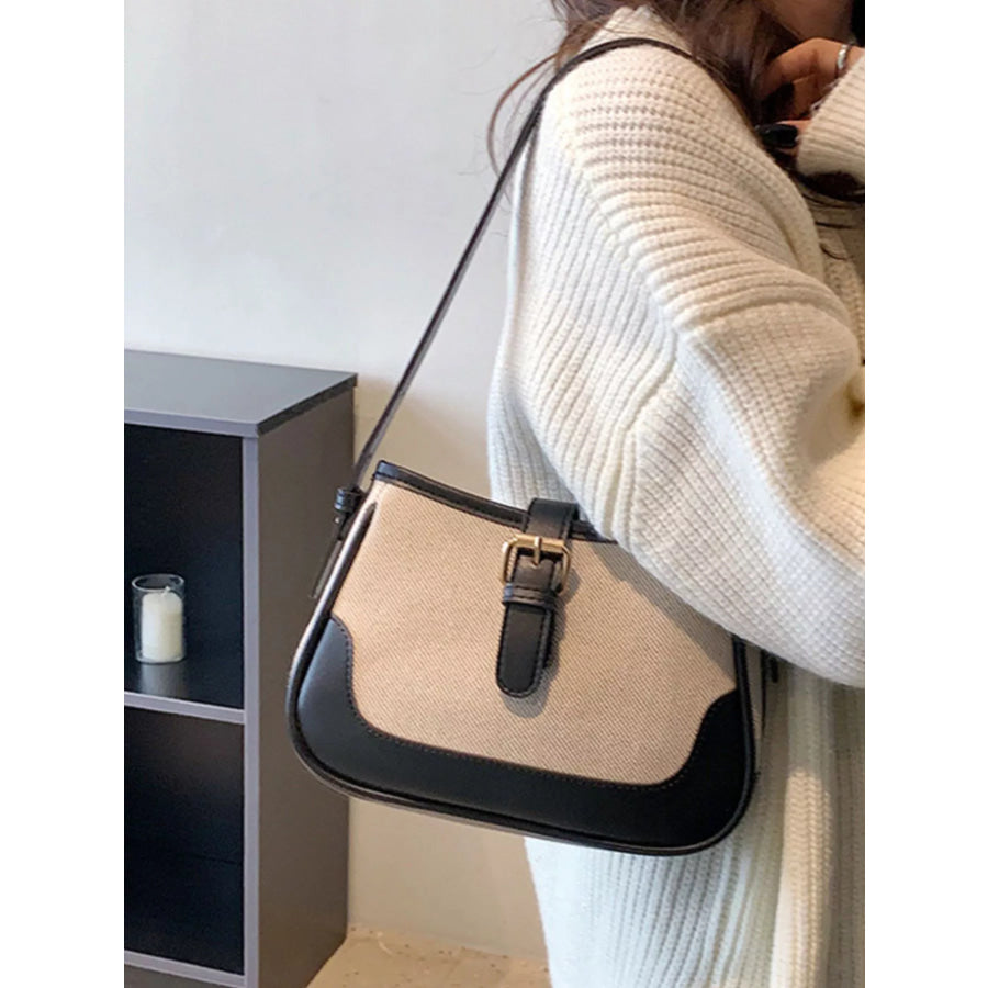 Contrast Buckle Shoulder Bag Dust Storm / ONESIZE Apparel and Accessories