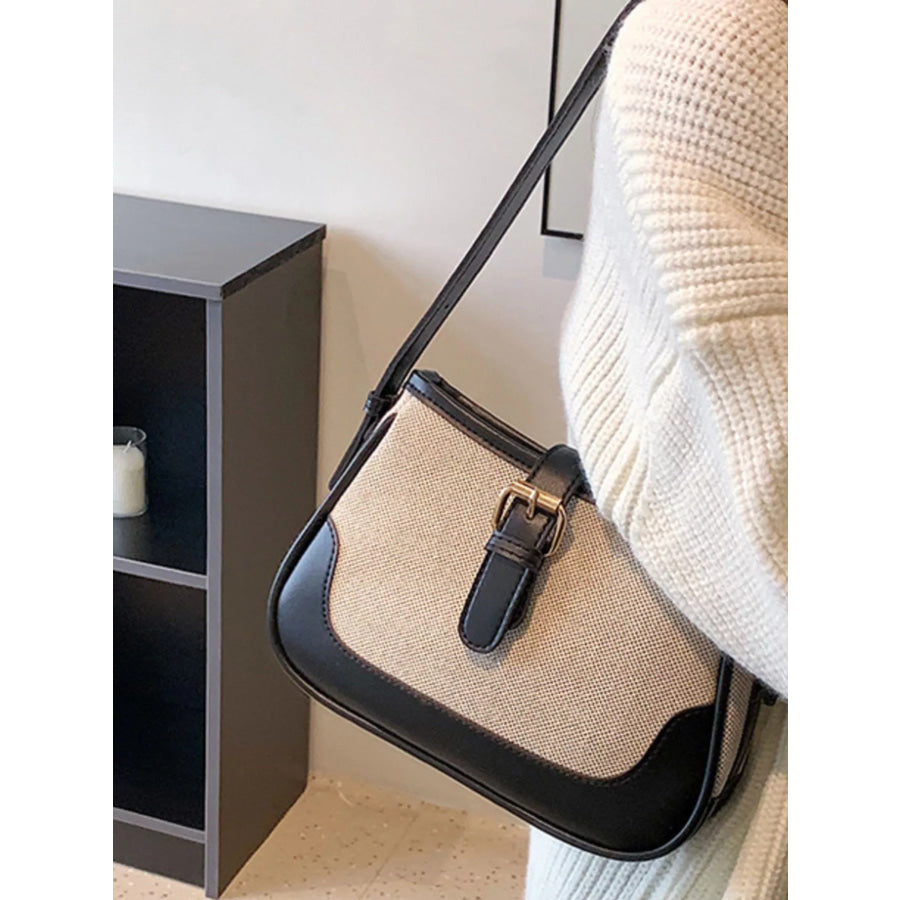 Contrast Buckle Shoulder Bag Dust Storm / ONESIZE Apparel and Accessories