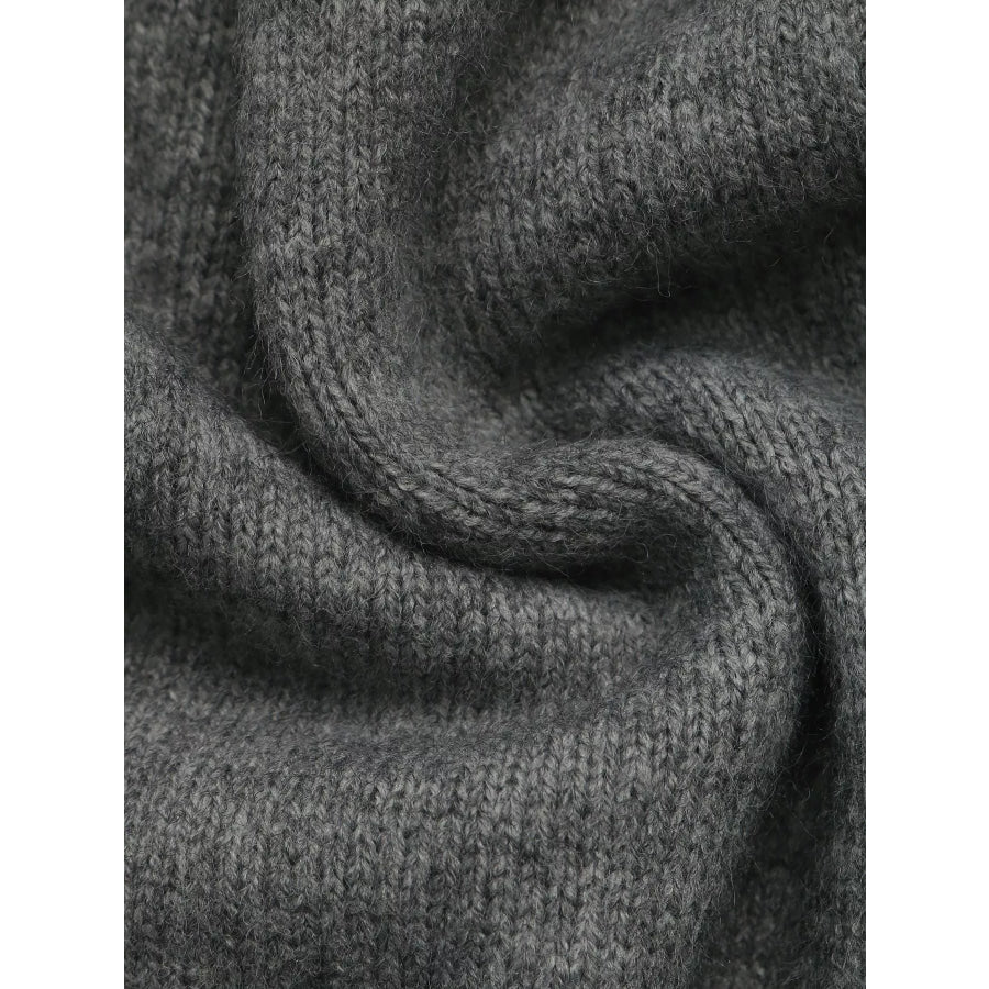 Contrast Button Long Sleeve Cardigan Apparel and Accessories