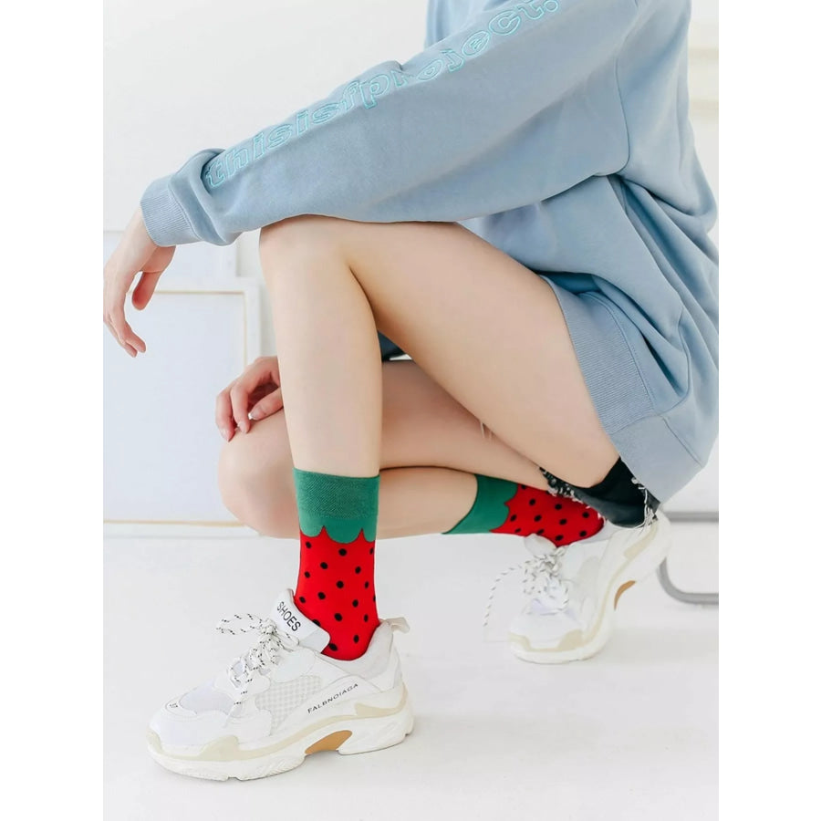 Contrast Cuffs Socks Apparel and Accessories
