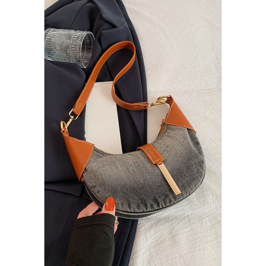 Contrast Denim Shoulder Bag Apparel and Accessories