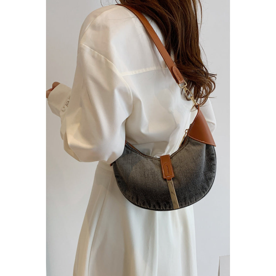 Contrast Denim Shoulder Bag Apparel and Accessories