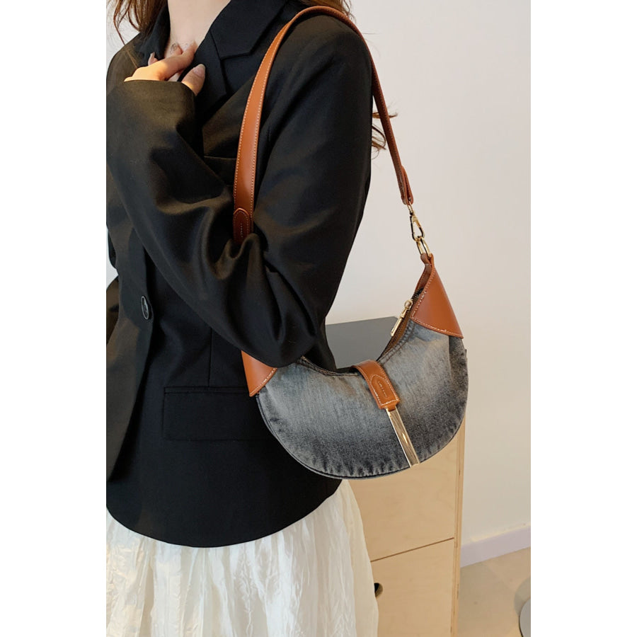 Contrast Denim Shoulder Bag Apparel and Accessories