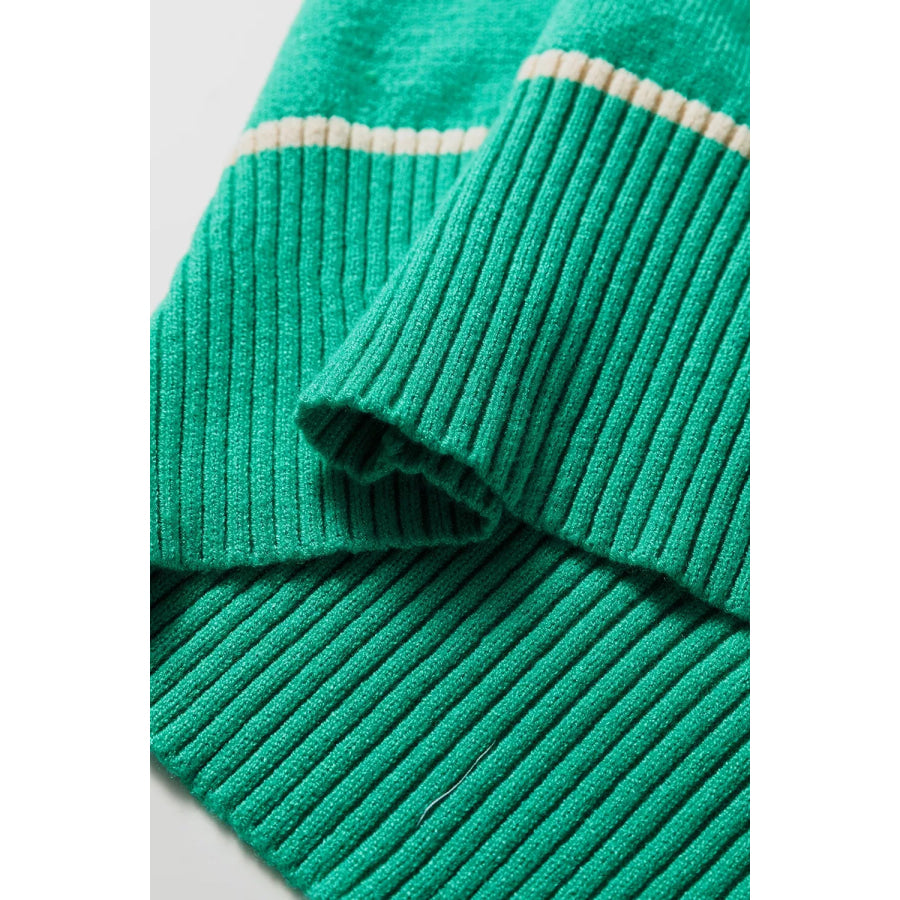 Contrast Detail Drop Shoulder Baggy Sweater Apparel and Accessories