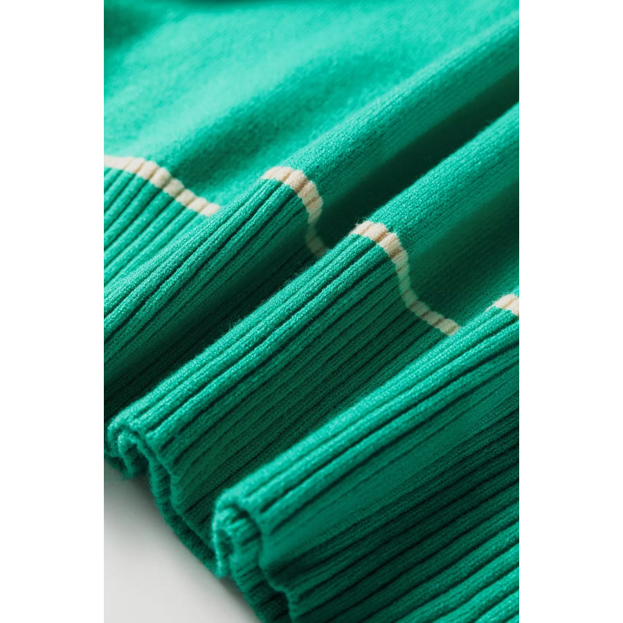 Contrast Detail Drop Shoulder Baggy Sweater Apparel and Accessories