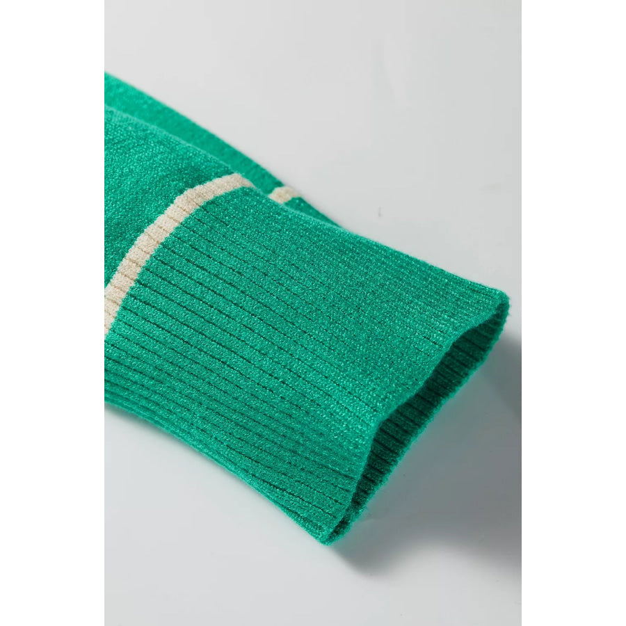 Contrast Detail Drop Shoulder Baggy Sweater Apparel and Accessories