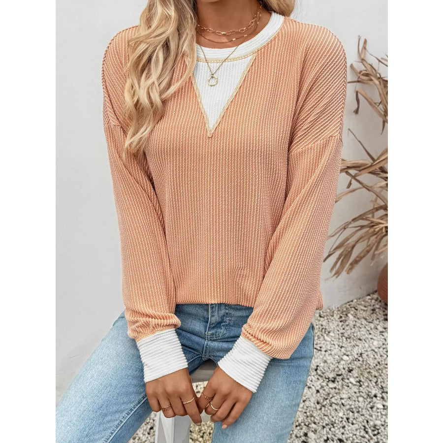 Contrast Dropped Shoulder Sweatshirt Apparel and Accessories