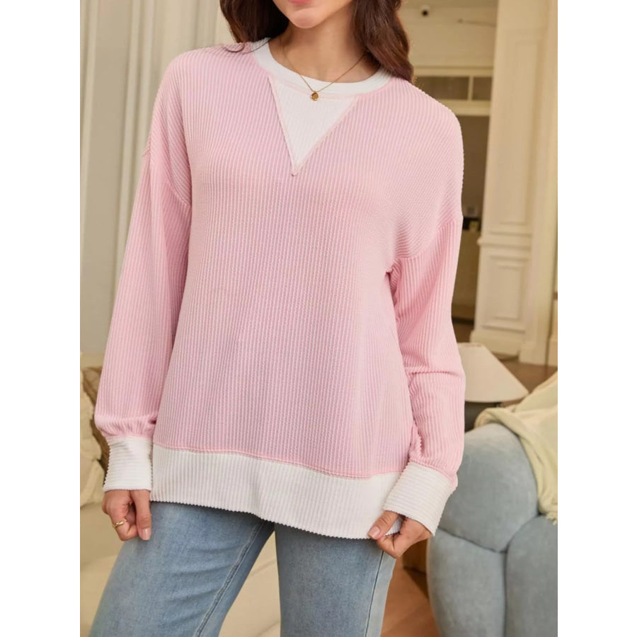 Contrast Dropped Shoulder Sweatshirt Apparel and Accessories