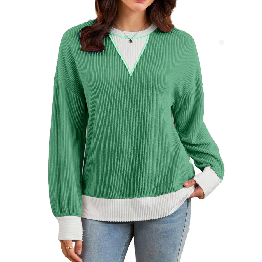 Contrast Dropped Shoulder Sweatshirt Apparel and Accessories