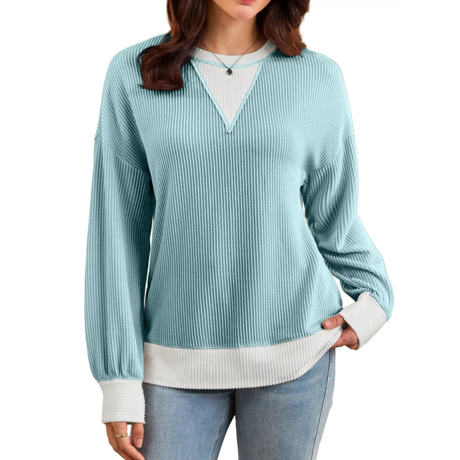 Contrast Dropped Shoulder Sweatshirt Apparel and Accessories