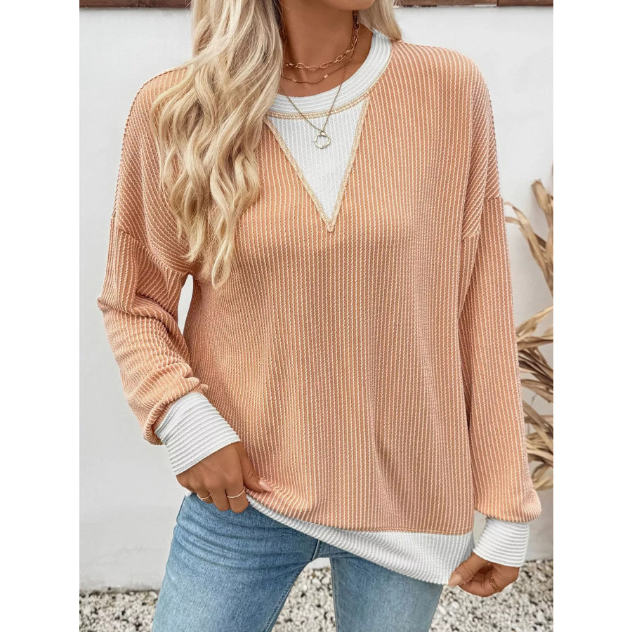 Contrast Dropped Shoulder Sweatshirt Apparel and Accessories