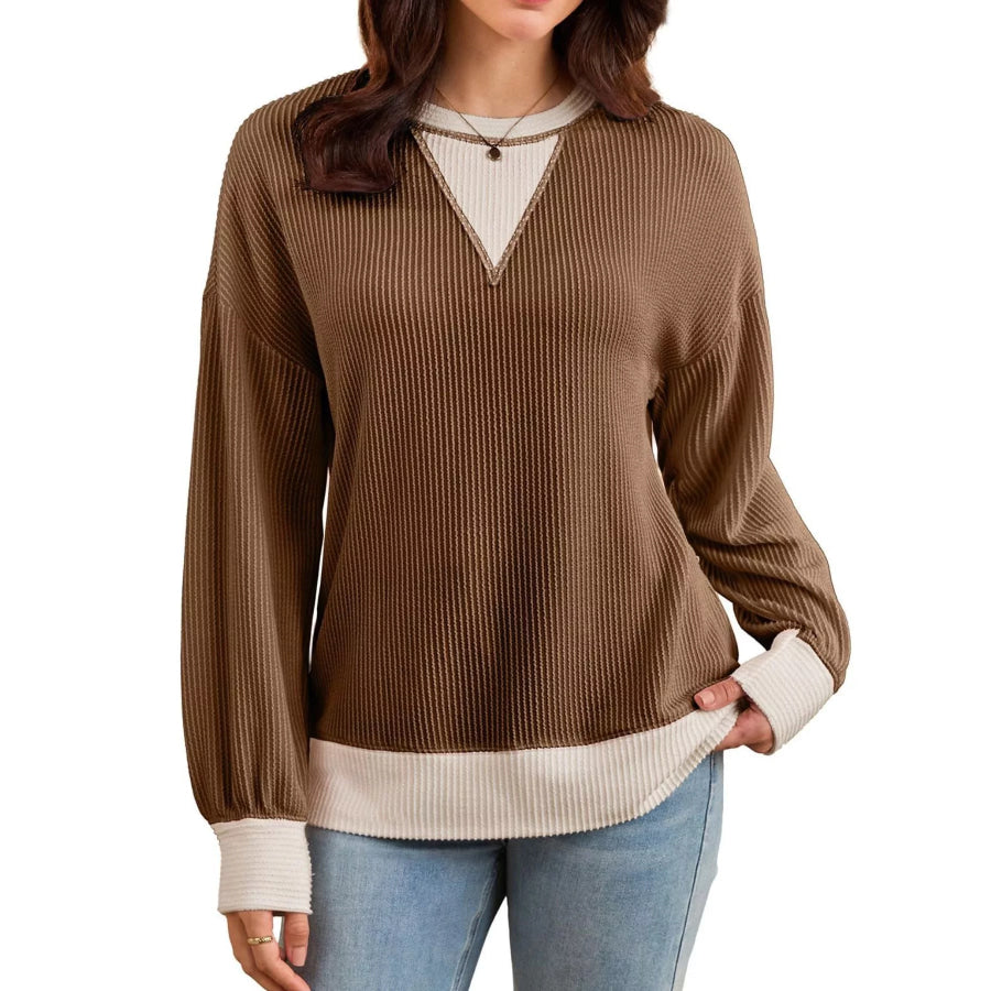 Contrast Dropped Shoulder Sweatshirt Apparel and Accessories