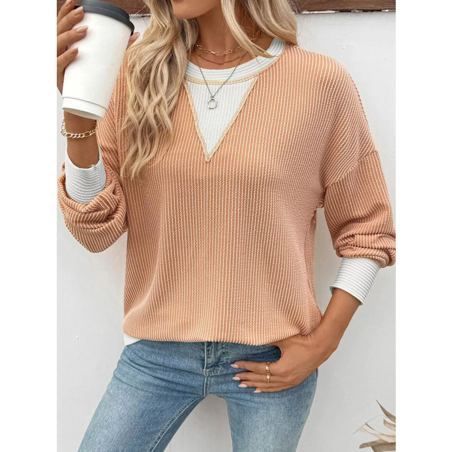 Contrast Dropped Shoulder Sweatshirt Apparel and Accessories