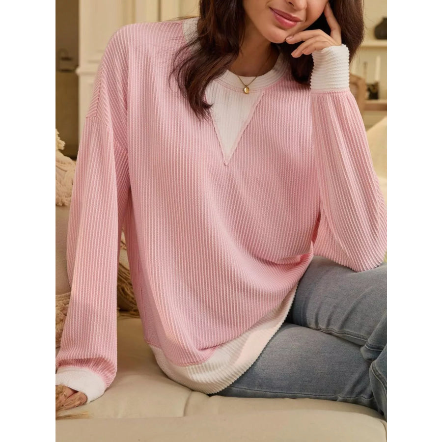 Contrast Dropped Shoulder Sweatshirt Apparel and Accessories