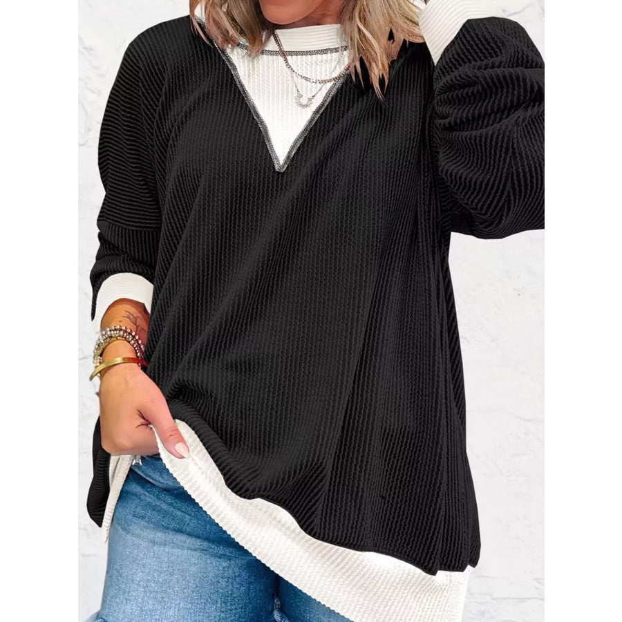 Contrast Dropped Shoulder Sweatshirt Apparel and Accessories