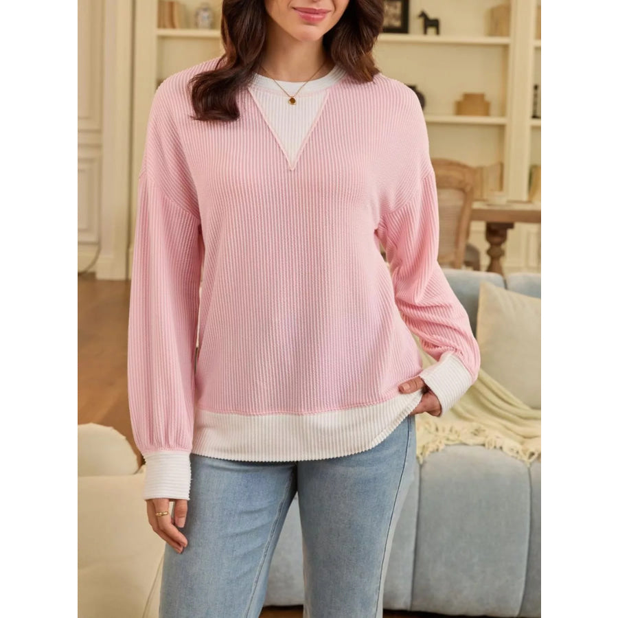 Contrast Dropped Shoulder Sweatshirt Apparel and Accessories