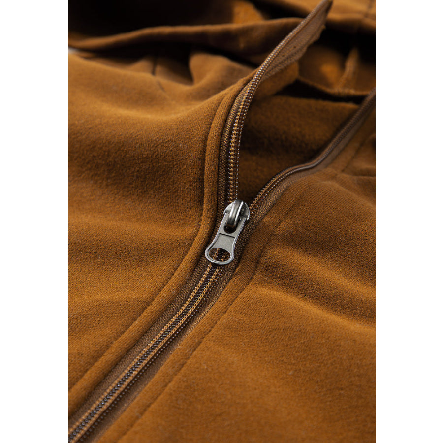 Contrast Half Zip Long Sleeve Hoodie Apparel and Accessories